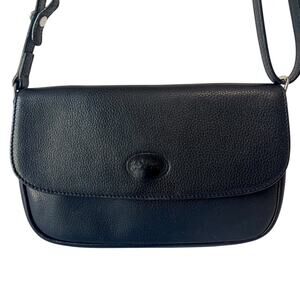 Longchamp Le Foulonné Vintage Y2K Black Leather Convertible Crossbody Bag
